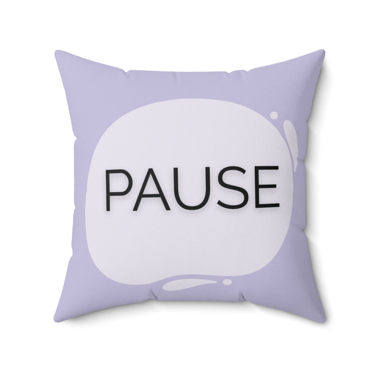 Pause Throw Pillow  Soft Lavender Mindfulness Accent for Therapy Rooms Calm Corners and Supportive Spaces School Calm Corner Pillow