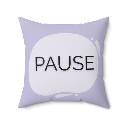 Pause Throw Pillow  Soft Lavender Mindfulness Accent for Therapy Rooms Calm Corners and Supportive Spaces School Calm Corner Pillow
