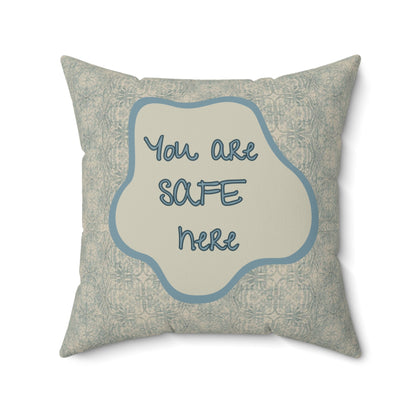 You Are Safe Here Pillow Calming Decor for Neurodiverse & Therapy Spaces Calming Reminder Mental Health Cushion Wellness Gift