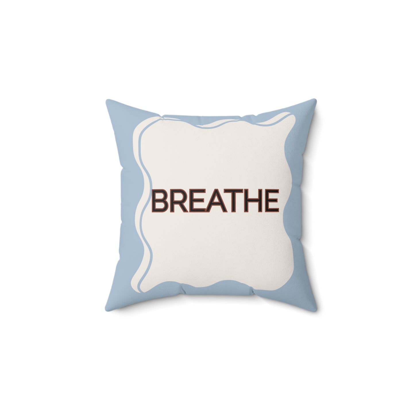 Breathe Throw Pillow Soft Blue Calm Accent Cushion for Therapy Rooms Bedrooms and Peaceful Spaces Autism Friendly Breath Pillow