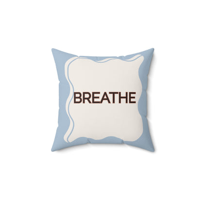 Breathe Throw Pillow Soft Blue Calm Accent Cushion for Therapy Rooms Bedrooms and Peaceful Spaces Autism Friendly Breath Pillow