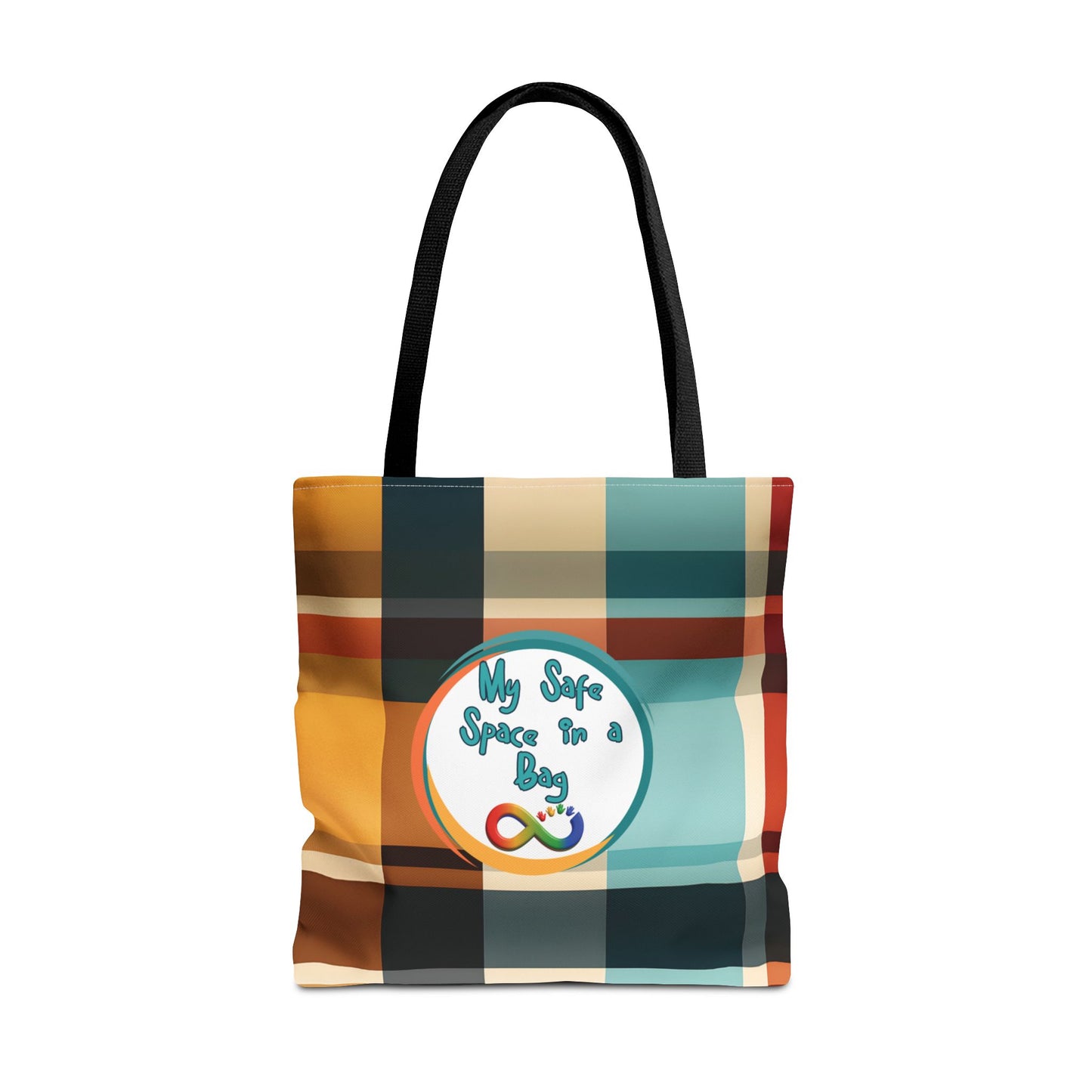 Plaid Autism Sensory Support Bag My Safe Space Neurodivergent Comfort Tote autism Awareness Schoolbag For Sensory Items Calming Essentials Therapy Bag