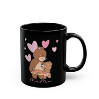 Mother's Day Gift for Mom Bear Black Keepsake Mug Bear Hug Mug Unique Mama Keepsake Gift Pink Heart Mug for Her Gift for Her Birthday