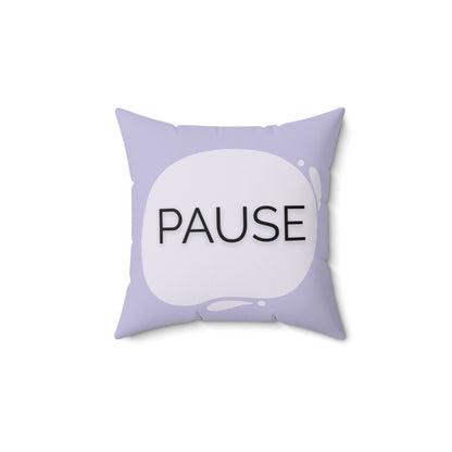 Pause Throw Pillow  Soft Lavender Mindfulness Accent for Therapy Rooms Calm Corners and Supportive Spaces School Calm Corner Pillow
