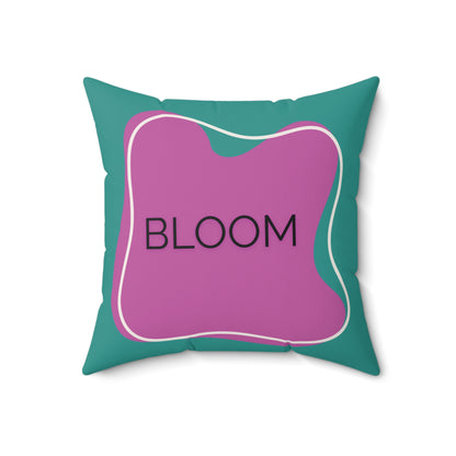 Bloom Throw Pillow Purple and Teal Motivational Accent Cushion for Teens Therapy Rooms  and Creative Spaces Calming Accent Pillow