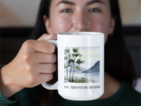 Adventure Mug For New Relationships  Couples Watercolor Outdoor Scene for Campers Hikers Nature Lovers Coffee Mug For Outdoor Lovers and Hikers