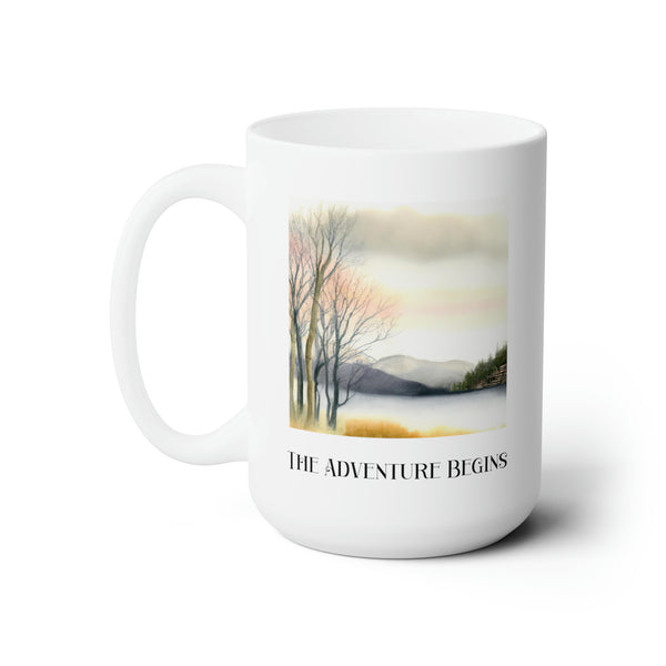 Scenic Adventure Mug For New Relationships Watercolor Outdoor Art for Couples Hikers Campers Nature Lovers Coffee Mug For Hikers and Outdoor Lovers