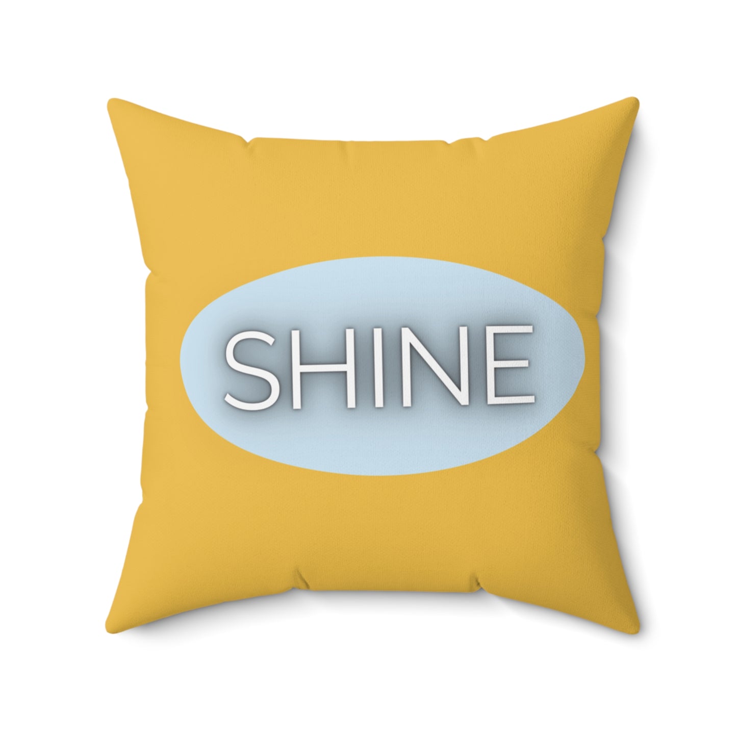 Shine Throw Pillow Yellow and Blue Encouragement Accent Cushion Supportive Space Collection Confidence Home Decor Gift For Her