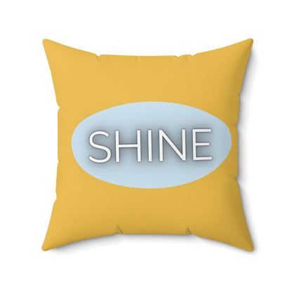 Shine Throw Pillow Yellow and Blue Encouragement Accent Cushion Supportive Space Collection Confidence Home Decor Gift For Her