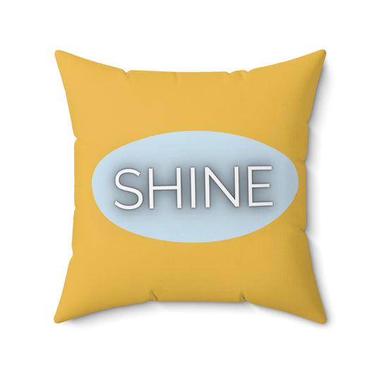 Shine Throw Pillow Yellow and Blue Encouragement Accent Cushion Supportive Space Collection Confidence Home Decor Gift For Her
