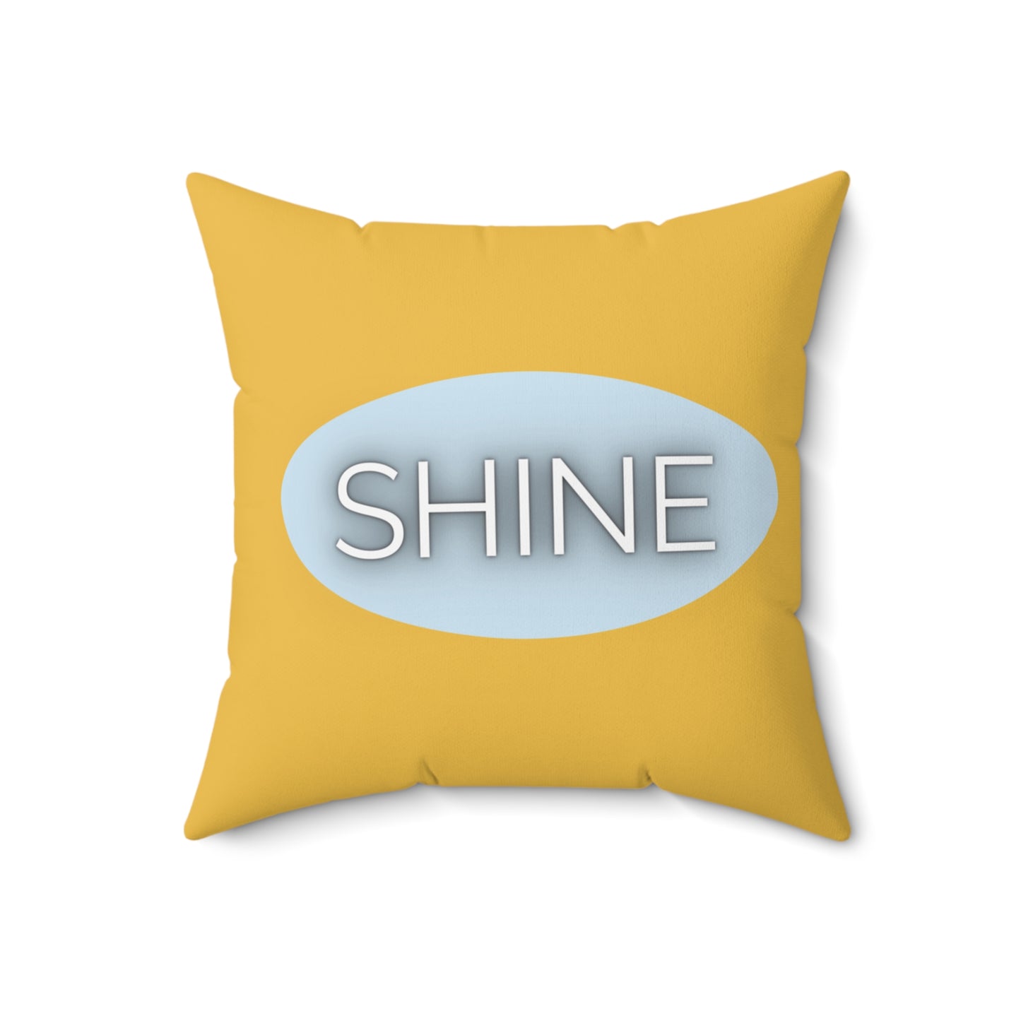 Shine Throw Pillow Yellow and Blue Encouragement Accent Cushion Supportive Space Collection Confidence Home Decor Gift For Her