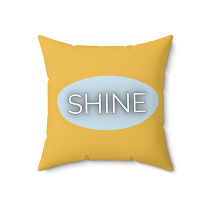 Shine Throw Pillow Yellow and Blue Encouragement Accent Cushion Supportive Space Collection Confidence Home Decor Gift For Her