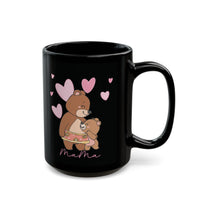Mother's Day Gift for Mom Bear Black Keepsake Mug Bear Hug Mug Unique Mama Keepsake Gift Pink Heart Mug for Her Gift for Her Birthday