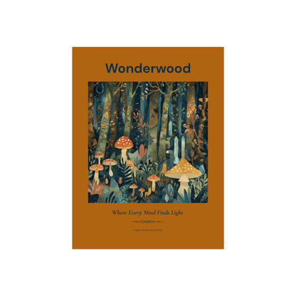 Wonderwood Neurodiversity Wall Art | Where Every Mind Finds Light | Whimsical Woodland Poster | Wisely Spoken Collection