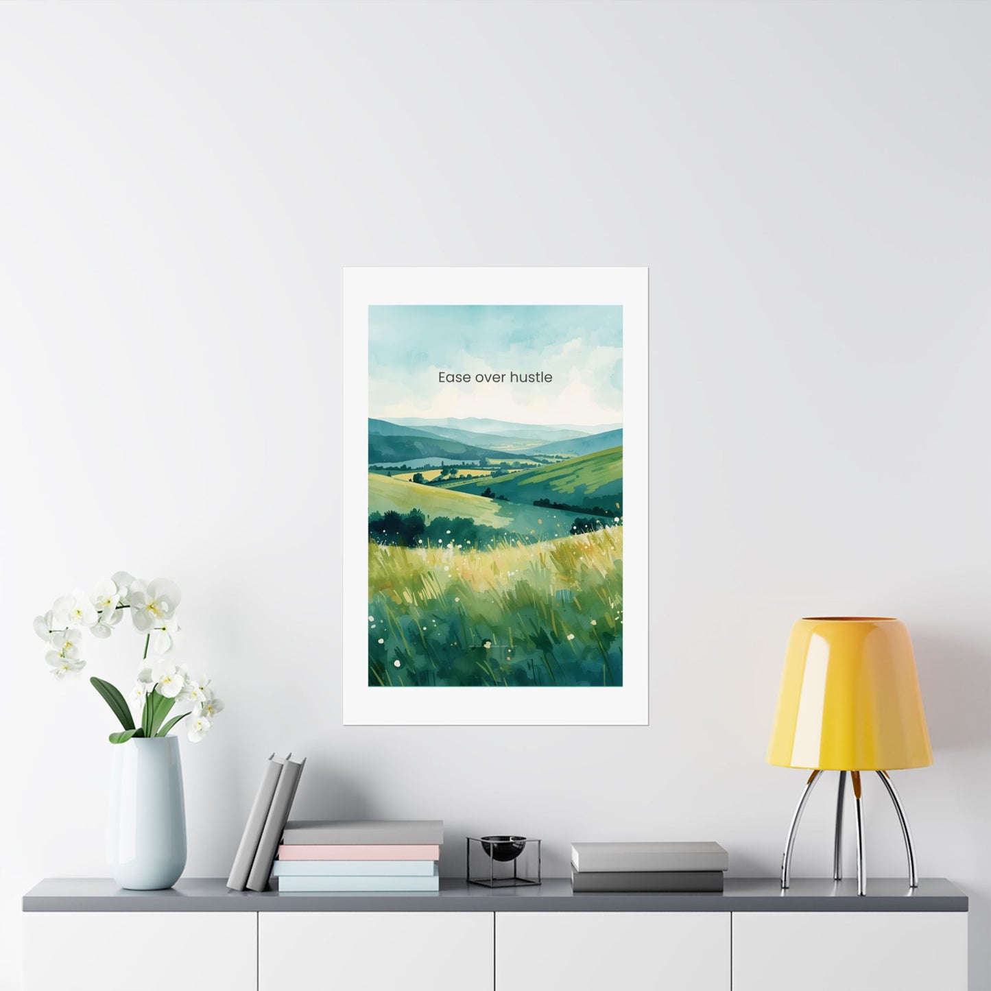 Ease Over Hustle Wall Art Calm Landscape Poster Burnout Recovery Decor Therapy Office Wall Art Mindfulness Print Wisely Spoken Calm Landscapes Collection