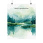 Rest Is Productive Wall Art Calming Landscape Print Therapy Office Decor Burnout Recovery Reminder Mindfulness Poster for Counseling Room