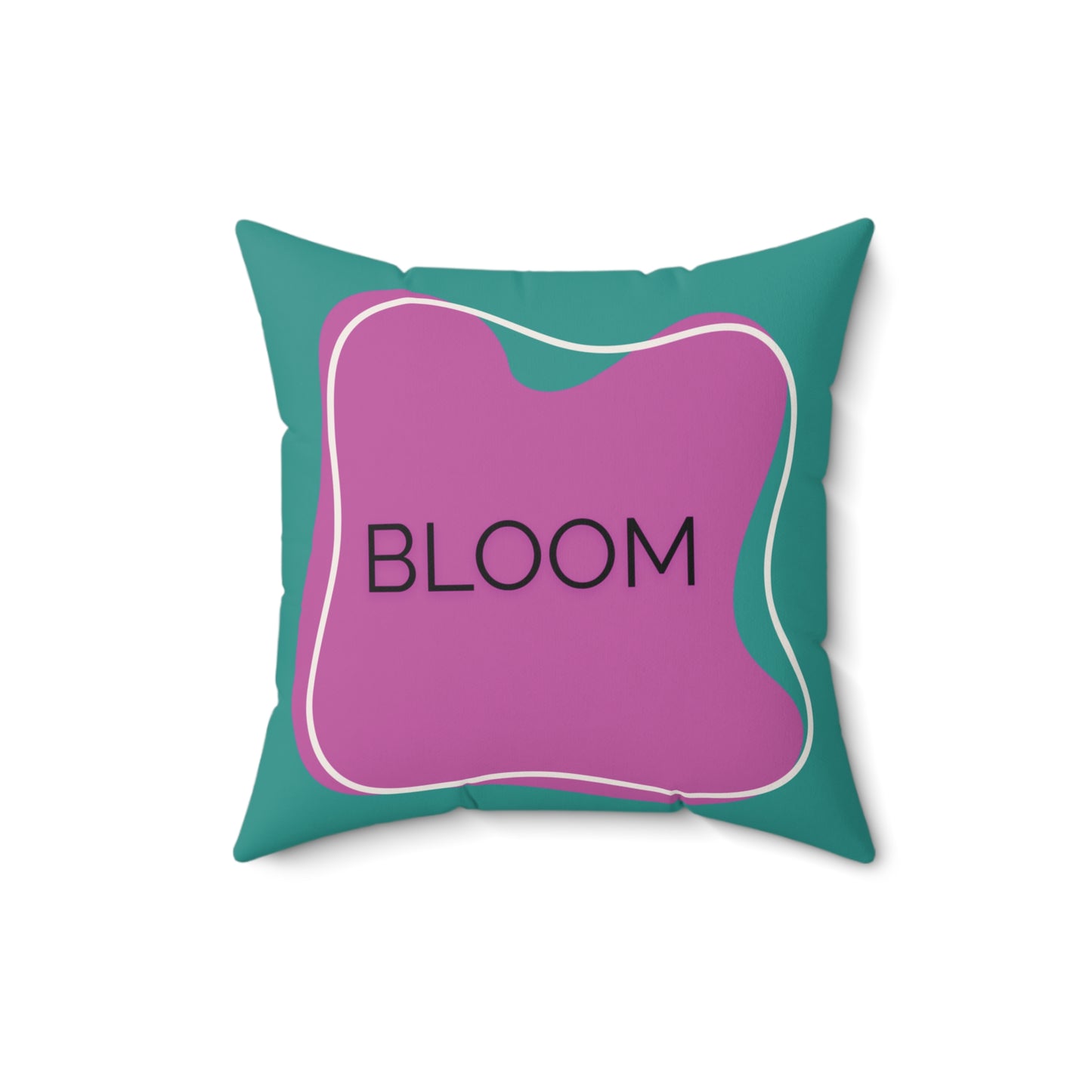 Bloom Throw Pillow Purple and Teal Motivational Accent Cushion for Teens Therapy Rooms  and Creative Spaces Calming Accent Pillow