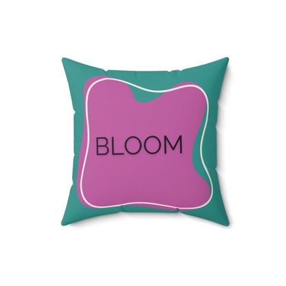 Bloom Throw Pillow Purple and Teal Motivational Accent Cushion for Teens Therapy Rooms  and Creative Spaces Calming Accent Pillow