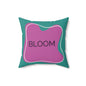 Bloom Throw Pillow Purple and Teal Motivational Accent Cushion for Teens Therapy Rooms  and Creative Spaces Calming Accent Pillow