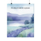 It’s OK to Ask for a Pause Wall Art Calming Watercolor Landscape Print Mindfulness Poster for Counseling Room Therapy Office Decor Emotional Wellness Art