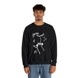 Playful Halloween Skeleton Sweatshirt Gothic Chic Artistic Modern Unique Crewneck Trendy Contemporary Fashion for Ballet Dancers and Gothic Enthusiasts