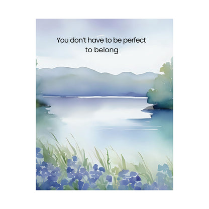 You Don’t Have to Be Perfect to Belong Wall Art Calming Acceptance Poster Therapy Office Decor Neurodiverse Affirmation Print Counseling Room Mindfulness Art