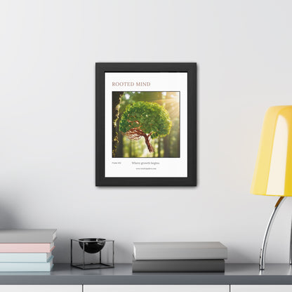 Rooted Mind Framed Wall Art Brain Tree Growth Print for Therapists, Counselors & Neurodiverse Spaces Inspirational Office Decor Gift