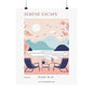 Modern Minimalist Couples Wall Art Print Serene Escape Self-Care Coastal Home Decor for Cozy Nooks Poster for Relaxation Mindful Decor