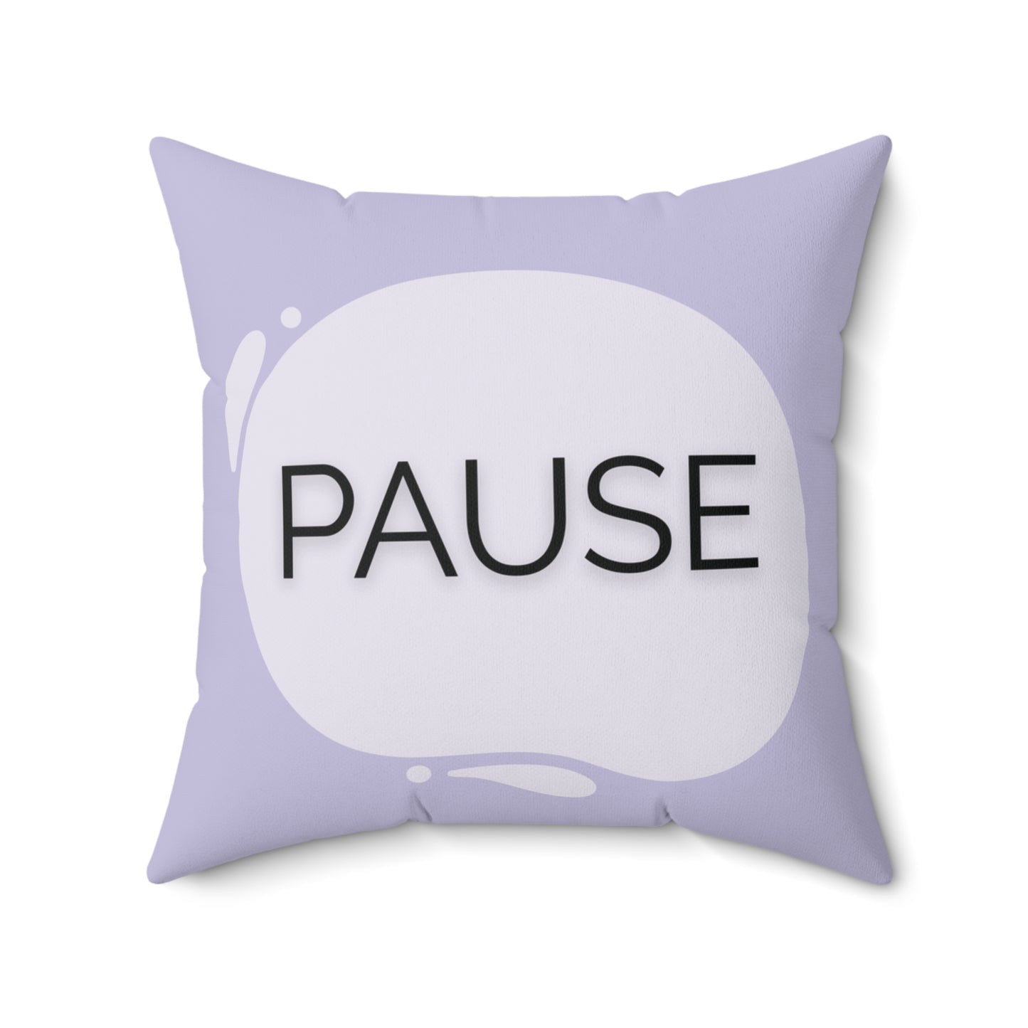 Pause Throw Pillow  Soft Lavender Mindfulness Accent for Therapy Rooms Calm Corners and Supportive Spaces School Calm Corner Pillow