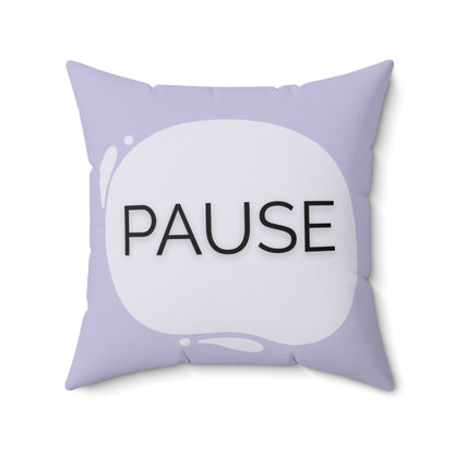 Pause Throw Pillow  Soft Lavender Mindfulness Accent for Therapy Rooms Calm Corners and Supportive Spaces School Calm Corner Pillow
