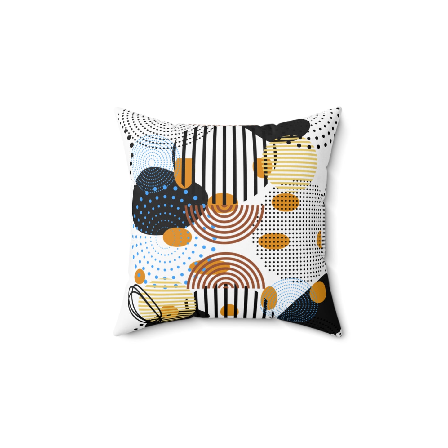 Circles Bars and Rocks Pillow – Modern Geometric Therapy Room Decor – Sensory Friendly Pattern Cushion for Calm Spaces
