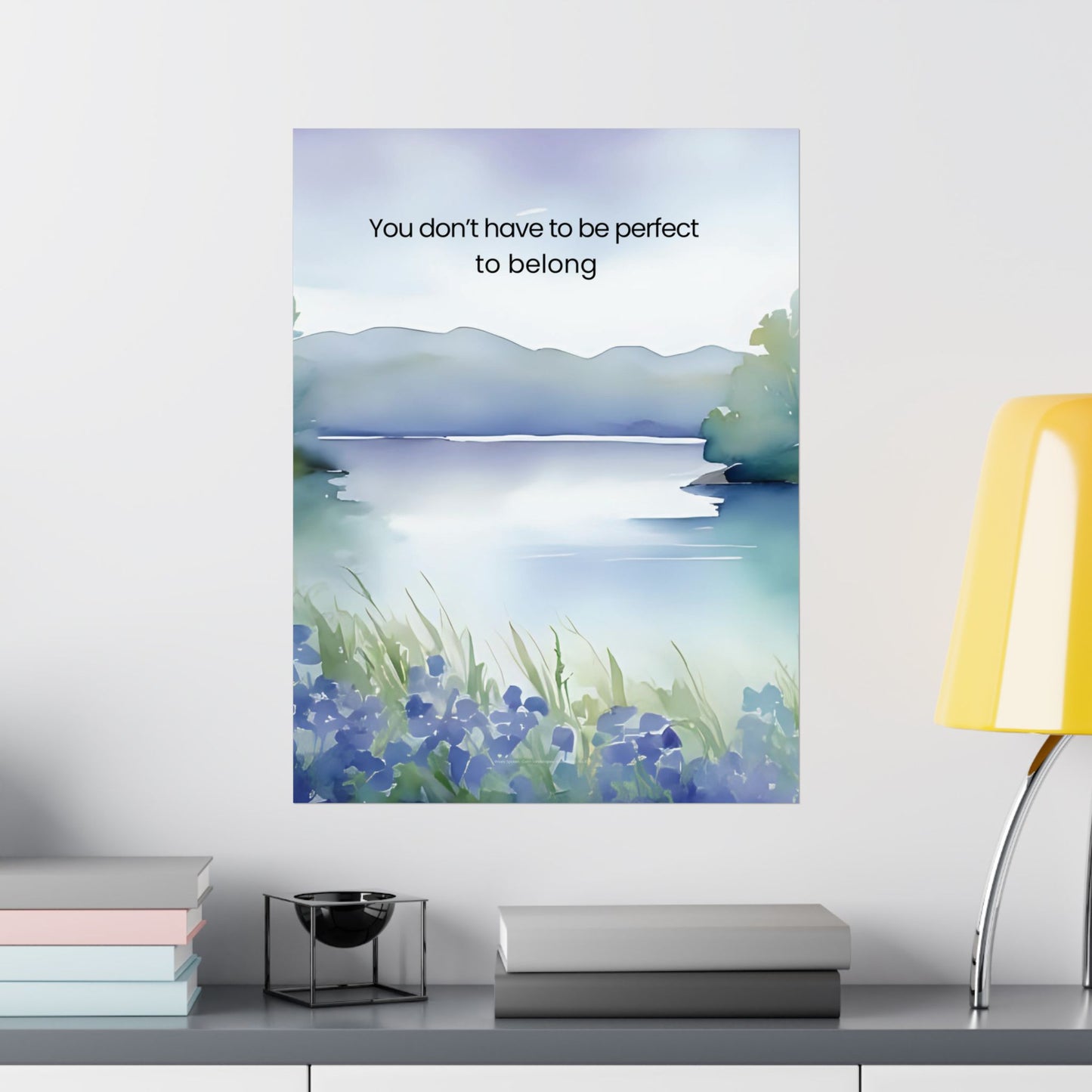 You Don’t Have to Be Perfect to Belong Wall Art Calming Acceptance Poster Therapy Office Decor Neurodiverse Affirmation Print Counseling Room Mindfulness Art