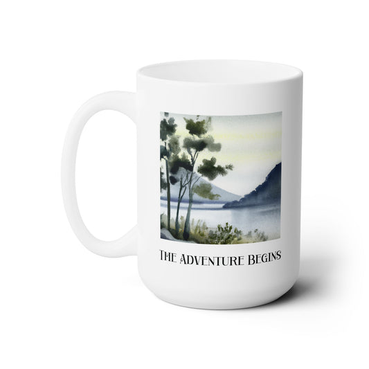 Adventure Mug For New Relationships  Couples Watercolor Outdoor Scene for Campers Hikers Nature Lovers Coffee Mug For Outdoor Lovers and Hikers