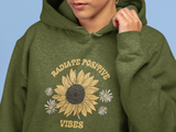 Boho Sunflower Hoodie for Nature Lovers Positive Message Flower Hoodie Motivational Message Inspirational Fashion Clothing for Comfort Wear