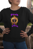 Halloween GenZ Humor Sweatshirt Funny Millennial Witch and Cauldron Crewneck Spooky Paranormal  Sweater Trendy Brewin and Vibin Fall Fashion
