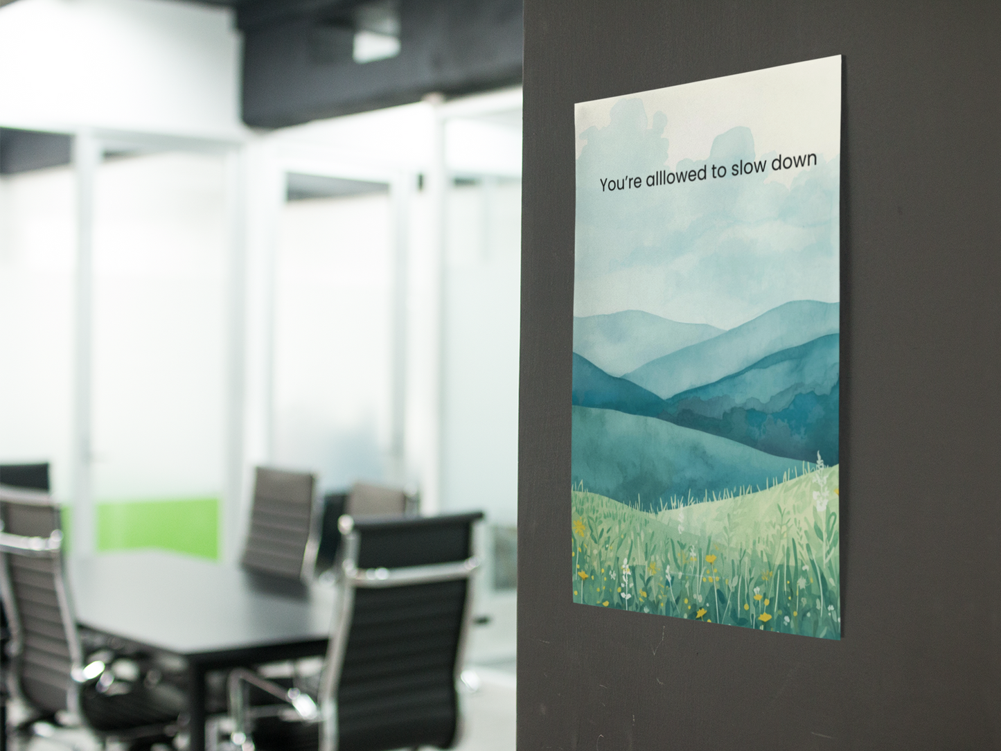 You’re Allowed to Slow Down Wall Art Calming Landscape Poster Burnout Recovery Decor Therapy Office Wall Art Mindfulness Print Wisely Spoken Calm Landscapes Collection