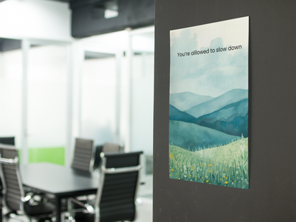 You’re Allowed to Slow Down Wall Art Calming Landscape Poster Burnout Recovery Decor Therapy Office Wall Art Mindfulness Print Wisely Spoken Calm Landscapes Collection