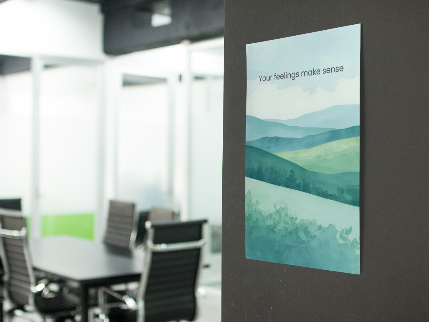 Your Feelings Make Sense Wall Art Therapy Office Decor Emotional Validation Poster Calm Landscape Print Counseling Room Mindfulness Art Wisely Spoken Calm Landscapes Collection