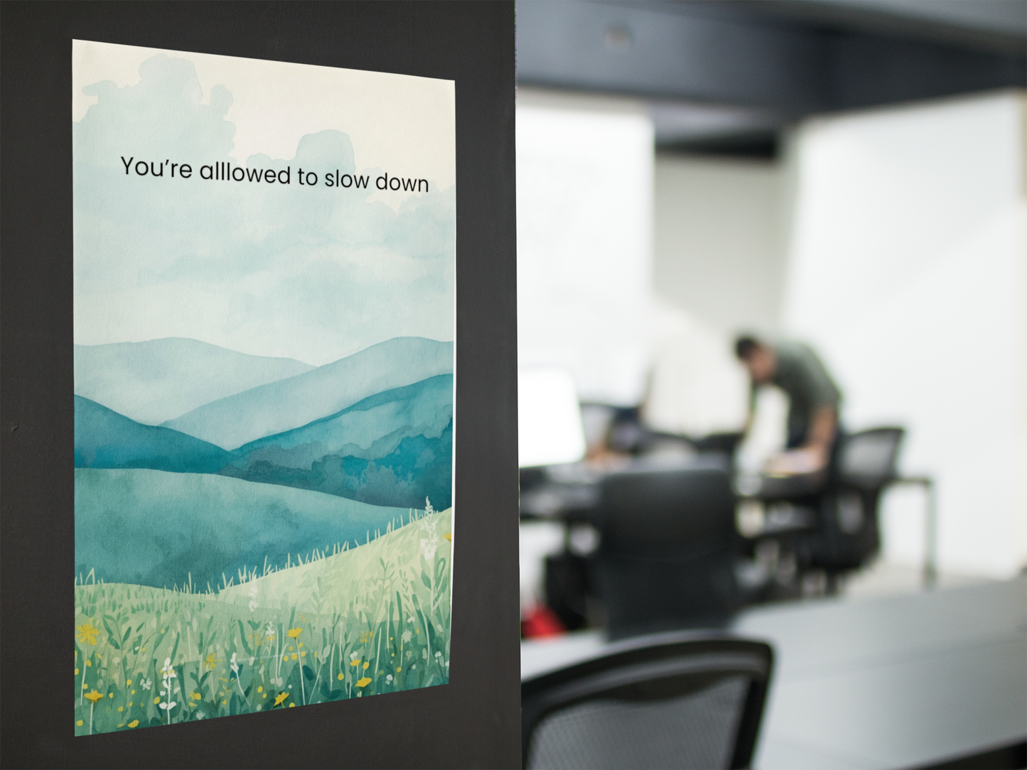 You’re Allowed to Slow Down Wall Art Calming Landscape Poster Burnout Recovery Decor Therapy Office Wall Art Mindfulness Print Wisely Spoken Calm Landscapes Collection