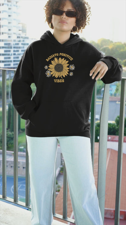 Boho Sunflower Hoodie for Nature Lovers Positive Message Flower Hoodie Motivational Message Inspirational Fashion Clothing for Comfort Wear