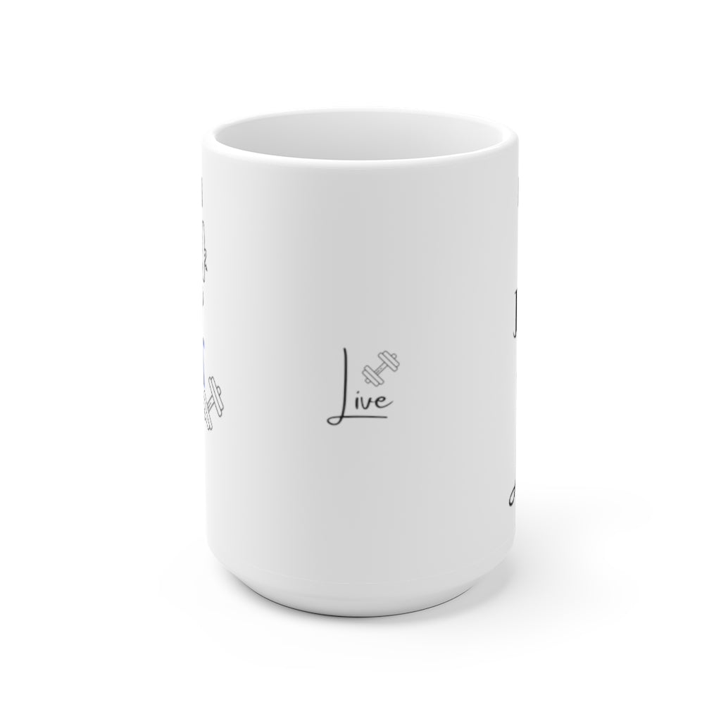 Run Walk Jump Lift Live Mug White