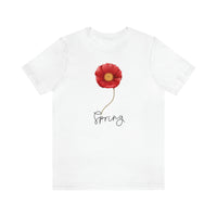 Womens Flower T Shirt for Spring Shirt Red Flower T shirt for Gift Shirt for Spring