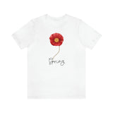 Womens Flower T Shirt for Spring Shirt Red Flower T shirt for Gift Shirt for Spring