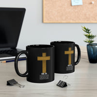 Easter Mug for Gift for Palm Sunday Cross - 11 oz Black