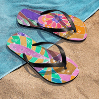 Multicolored Abstract Unisex Flip-Flops