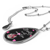 Eternity Is Not Enough Time Oval Necklace Valentine Jewelry - Black