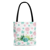 Pink and Green Succulents Tote Bag