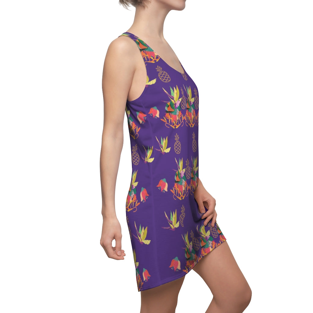 Tropical Pineapple Women's Racerback Dress - Purple