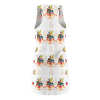 Tropical Pineapple Women's Racerback Dress - White