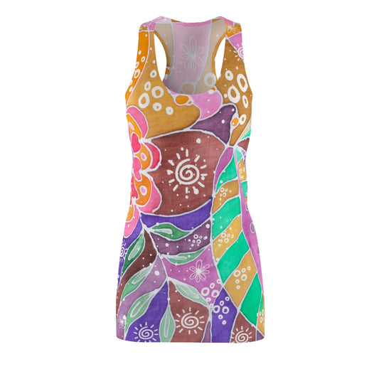 Multicolor Abstract Women's Racerback Dress